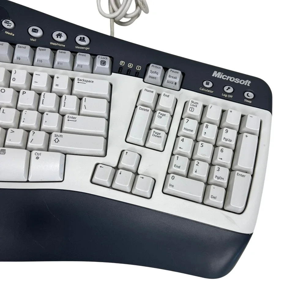 Microsoft Natural MultiMedia Keyboard 1.0A Ergonomic PS2 Wired White RT9470